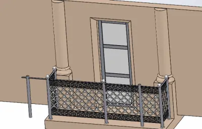阳台栏杆模型