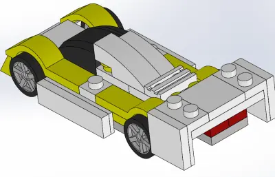 积木四驱玩具赛车模型