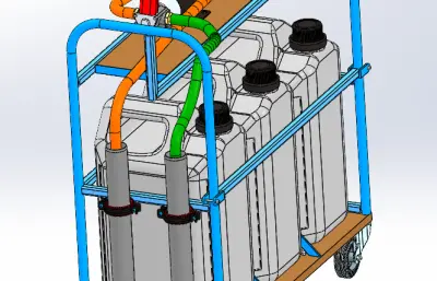 带泵的移动柴油罐推车