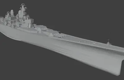 美国海军蒙大拿级战列舰「BB65-2方案」现代化改装（精模）