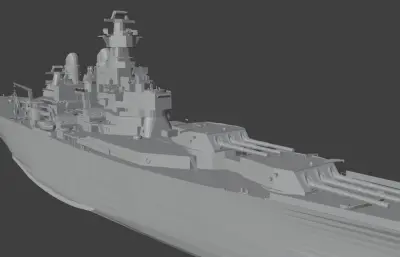 美国海军蒙大拿级战列舰「BB65-2方案」现代化改装（精模）