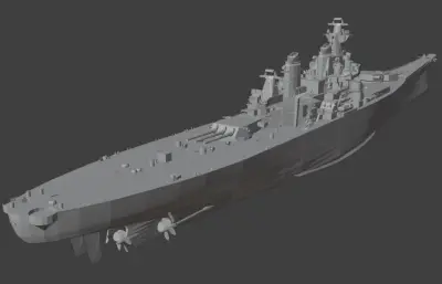 美国海军蒙大拿级战列舰「BB65-2方案」现代化改装（精模）