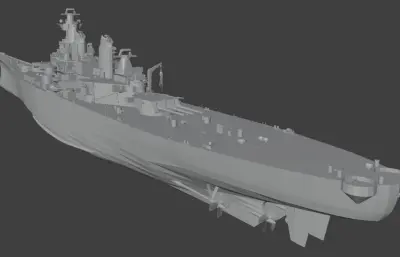 美国海军蒙大拿级战列舰「BB65-2方案」现代化改装（精模）