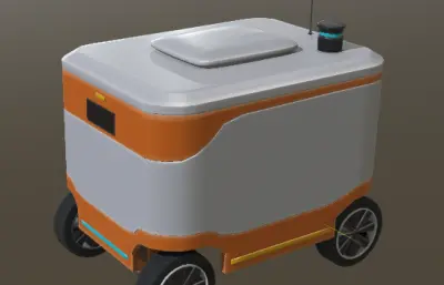 无人快递配送车obj道具模型