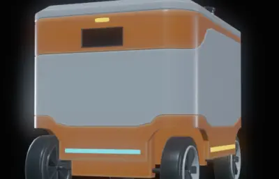 无人快递配送车obj道具模型