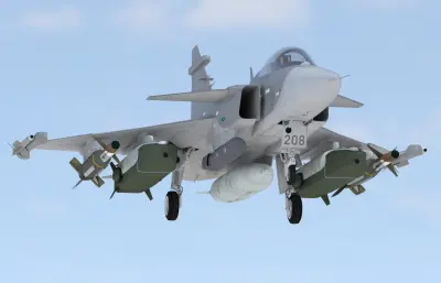 萨博JAS-39E鹰狮多用途战斗机,带驾驶舱