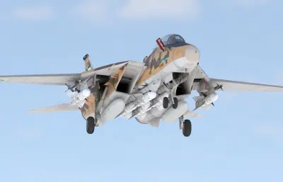 格鲁曼F-14A雄猫Tomcat双发双座可变后掠翼舰载战斗机,带驾驶舱挂载装备