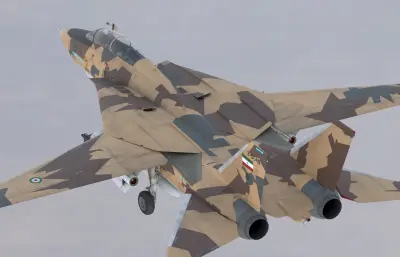 格鲁曼F-14A雄猫Tomcat双发双座可变后掠翼舰载战斗机,带驾驶舱挂载装备