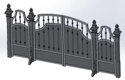 四联扇大门模型