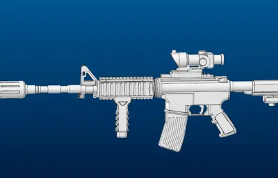 M4A1,m1突击步枪step模型