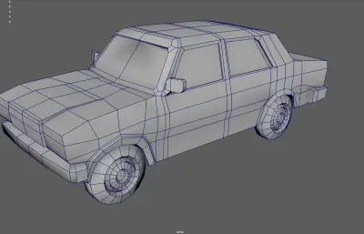 卡通低模小轿车