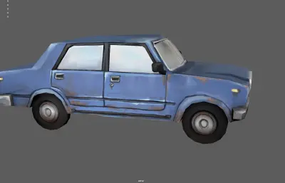 卡通低模小轿车