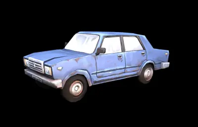 卡通低模小轿车