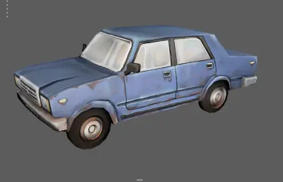 卡通低模小轿车