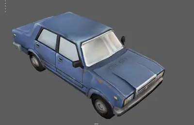 卡通低模小轿车