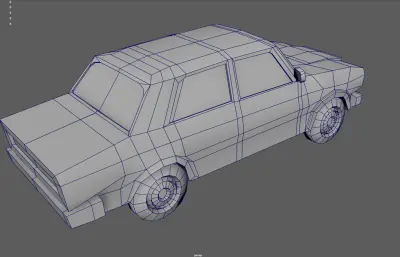 卡通低模小轿车