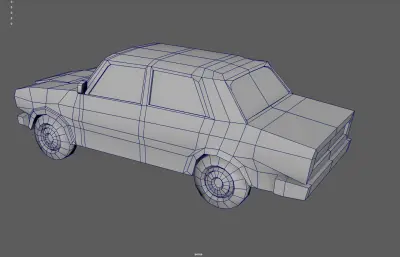 卡通低模小轿车