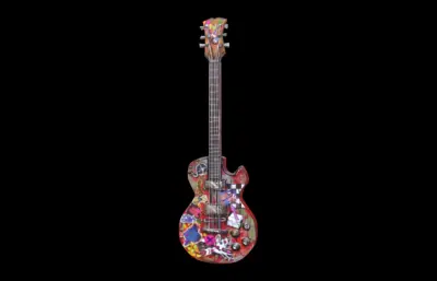 卡通手绘吉他 电音吉他 Q版吉他