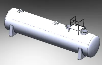 卧式储罐三维模型