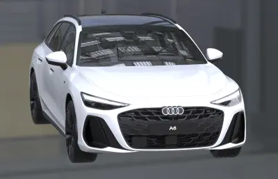 奥迪A6旅行版轿车汽车,带内饰