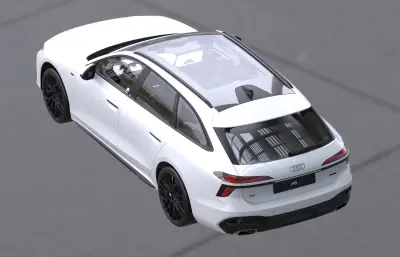 奥迪A6旅行版轿车汽车,带内饰