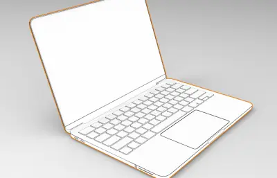 macbook neo笔记本电脑keyshot模型