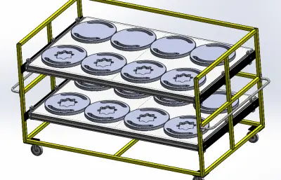 带双抽屉的物料搬运手推车