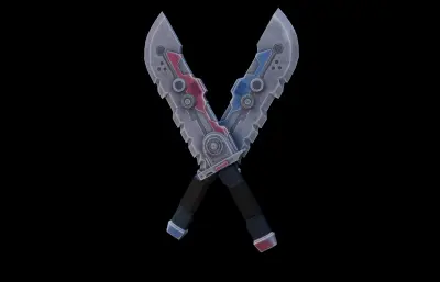 科幻刀 双刀 朋克武器3