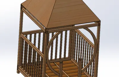 拆卸式木构小亭子