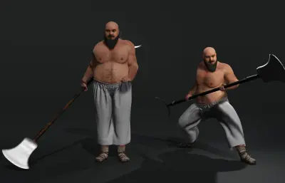 《水浒传》梁山好汉花和尚鲁智深 鲁达FBXm模型