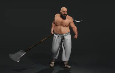 《水浒传》梁山好汉花和尚鲁智深 鲁达FBXm模型