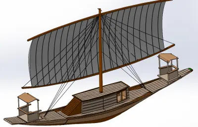 Tut Ank Amon埃及古董船简易模型