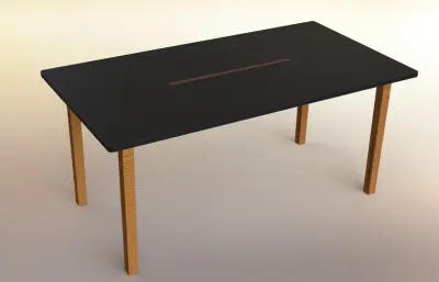 长方形四腿工作餐桌