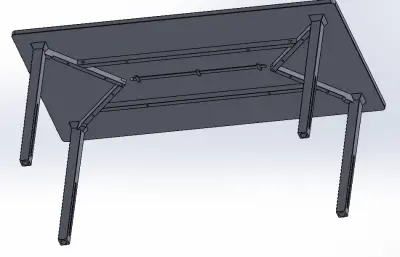 长方形四腿工作餐桌