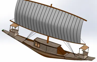 Tut Ank Amon埃及古董船简易模型