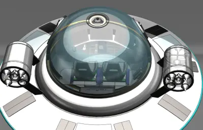 Rick Sanchez科幻飞盘飞车3D数模图纸