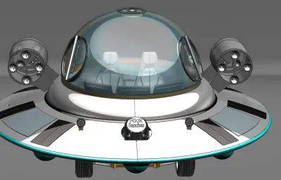 Rick Sanchez科幻飞盘飞车3D数模图纸