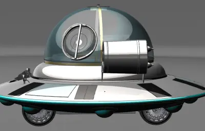 Rick Sanchez科幻飞盘飞车3D数模图纸