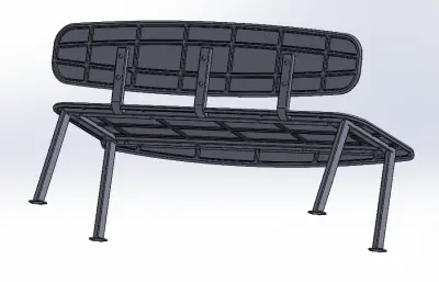 四足带靠背长凳