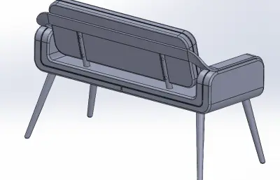 沙发（带木腿和扶手区）