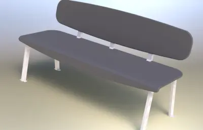 四足带靠背长凳