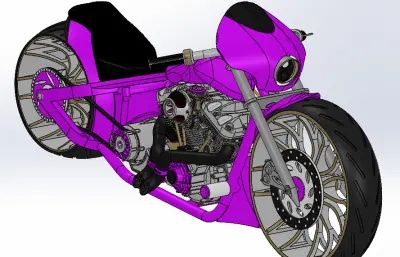 V型双缸摩托车模型