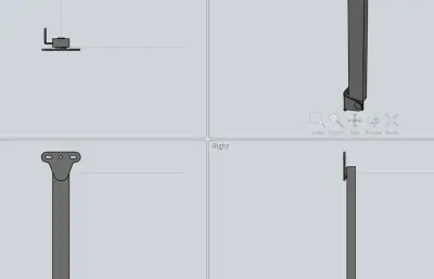 三个尺寸的不锈钢撑杆模型