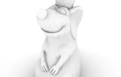 卡通老鼠厨师stl模型