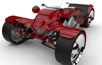 红色跑车 摩托车
