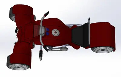 红色跑车 摩托车