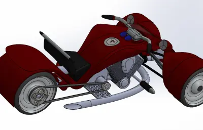 红色跑车 摩托车