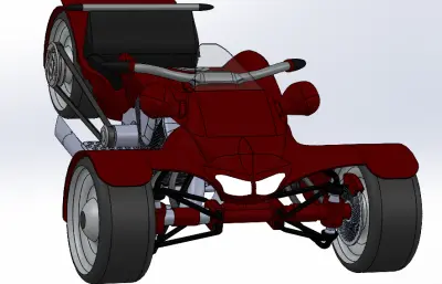 红色跑车 摩托车