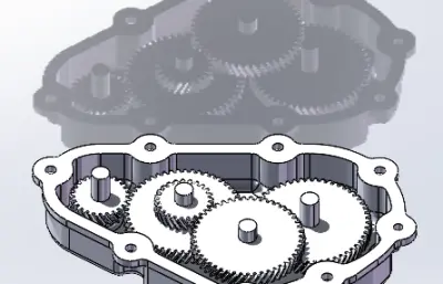 齿轮减速箱剖面图纸