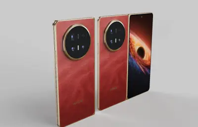 C4D荣耀Magic V6手机模型